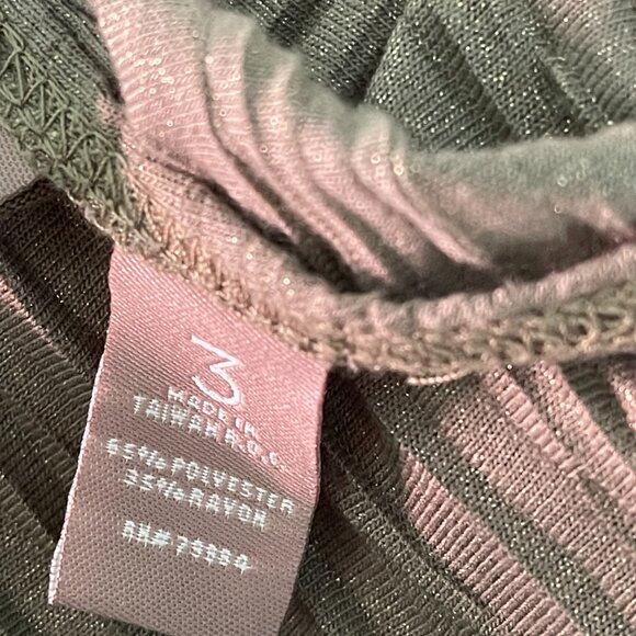 Chico's Shimmery Crinkled Tank Top Olive Green Size 3 - Picture 6 of 7